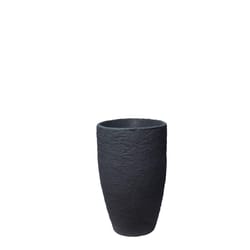 Algreen Products Athena 29 in. H X 17.5 in. D Polyethylene Double wall Planter Black
