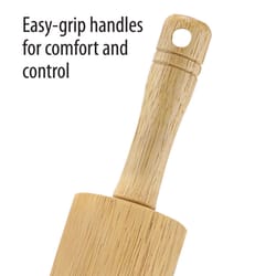 Farberware 17 in. L X 3 in. D Wood Bakers Rolling Pin Natural