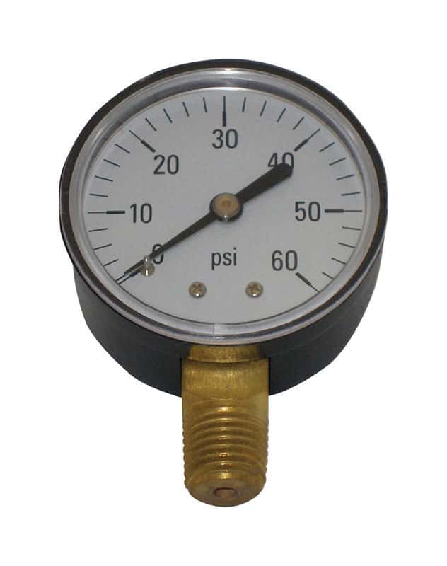 Well Pump Spa Supply Giant 2 inch Dial Utility Dry Pressure Gauge Aquarium 1/4 NPT Lower Mount Brass Connection Sprinkler Water Hose Ideal for Swimming Pool Filter 0-200 Psi 