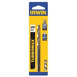 Irwin Turbomax 19/64 in. X 4-3/8 in. L High Speed Steel Drill Bit Straight Shank 1 pc