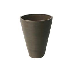 Algreen Products 14 in. H X 11 in. D Plastic Taper Ribbed Planter Chocolate
