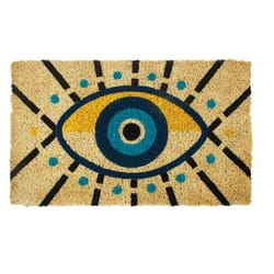 Entryways 30 in. W X 18 in. L Multi-Color Evil Eye Coir Door Mat