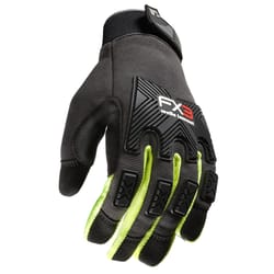 Wells Lamont FX3 Men's Indoor/Outdoor Hi-Viz Work Gloves Black/Yellow M 1 pair