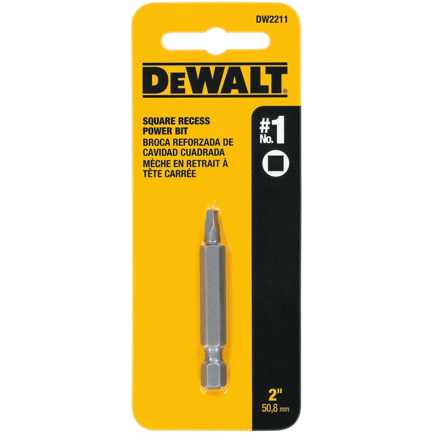 Photos - Drill Bit DeWALT Square Recess #1 X 2 in. L Power Screwdriver Bit Heat-Treated Steel 