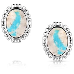 Montana Silversmiths Women's Heavenly Panorama Stud Oval Silver/Turquoise Earrings