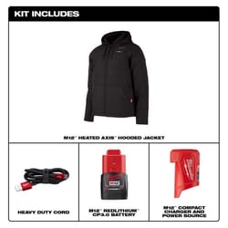 Milwaukee M12 AXIS XXL Long Sleeve Unisex Full-Zip Heated Jacket Kit Black