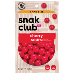 Snak Club Cherry Sours Gummi Candy 2.75 oz Bagged