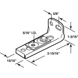 Prime-Line 0.31 in. D X 2.94 in. L Zinc-Plated Silver Steel Bracket 1 pk