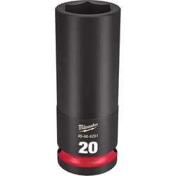 Milwaukee SHOCKWAVE 20 mm X 1/2 in. drive Metric/SAE 6 Point Deep Impact Socket 1 pc