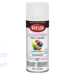 Krylon ColorMaxx Satin White Paint + Primer Spray Paint 12 oz