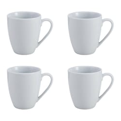 Layla 12 oz White Porcelain Square Mug Mug 4 pc