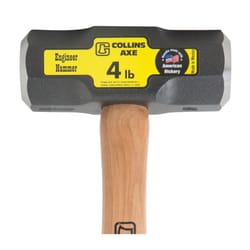 Collins 4 lb Steel Milled Face Engineering Hammer 16 in. Hickory Handle