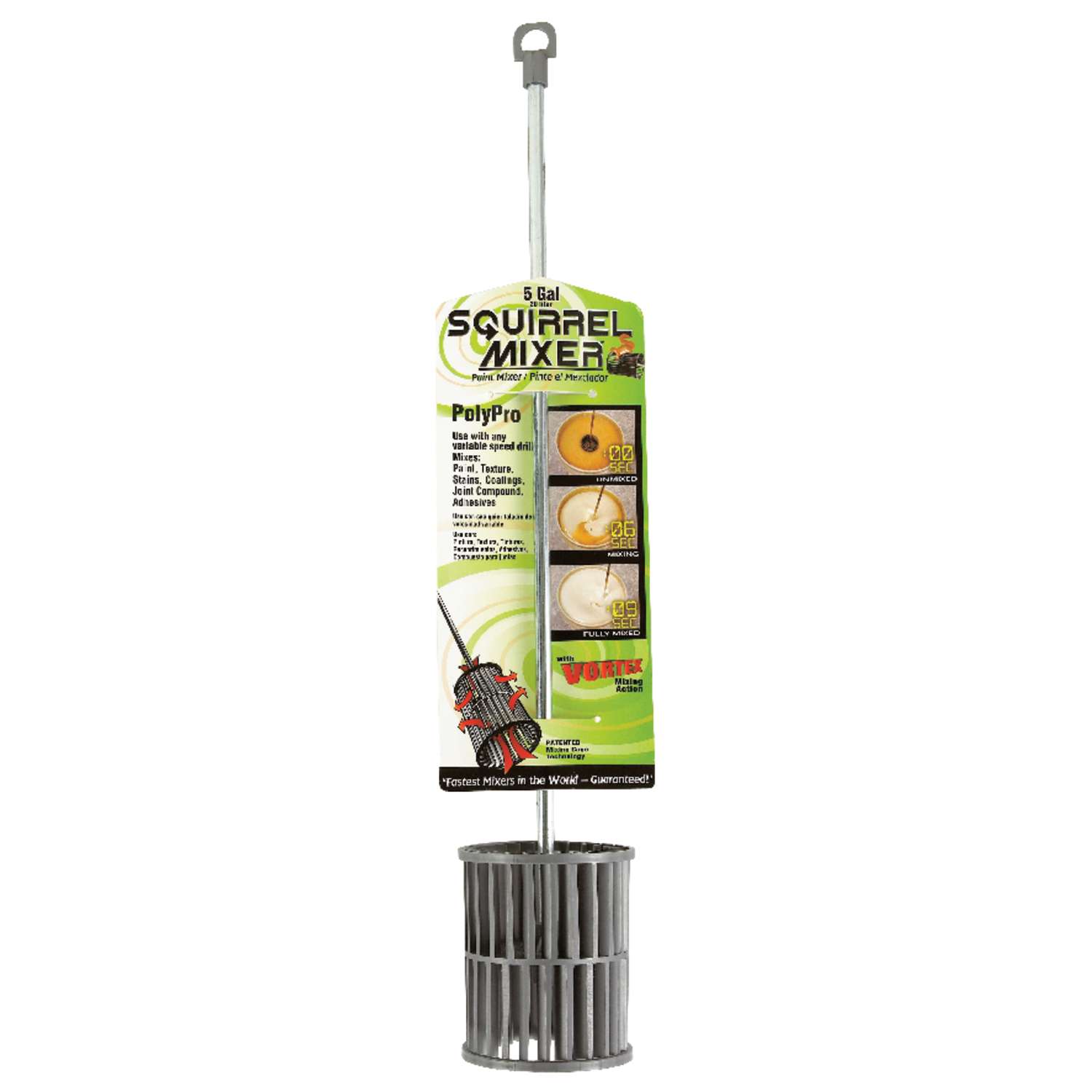 8-Pack Homax 69012 Squirrel Mixer | 5 Gallon Paint Mixer For Drills | Polypropylene Mixing Cage | Galvanized Steel Shaft