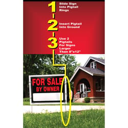 Hillman English Clear Caution Sign 28 in. H X 1.75 in. W