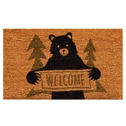 Home & More 1.42 W X 2.42 L Multi-color Bear Greeting Coir Door Mat