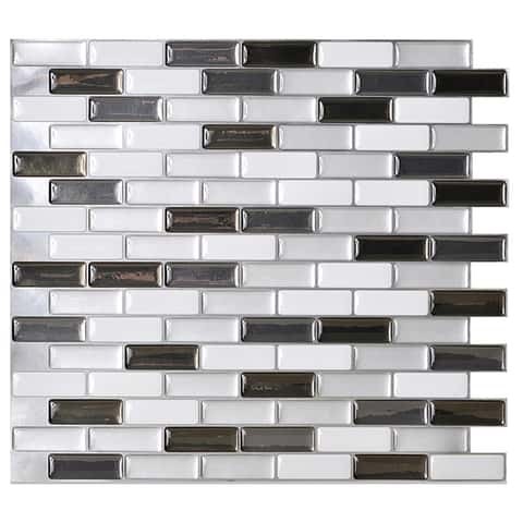 Smart Tiles White Peel and Stick Decorative Mosaic Wall Tile Backsplash  4-pack for sale online