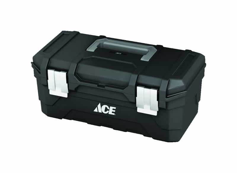 Ace 16 in Plastic Tool Box 9 25 in W x 10 5 in H Black 