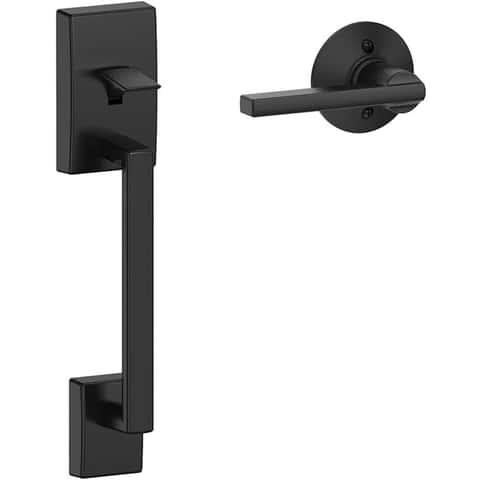 Schlage Century Matte Black Handleset Grade 1 1-3/4 in. Schlage Century Matte Black Handleset Grade 1 1-3/4 in.