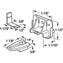 Prime-Line 1-3/16 in. L Plastic Center Guide Drawer Track Guide And Glide 1 pk