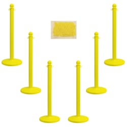Mr. Chain 40 in. Round Yellow Stanchion Kit 6 pk