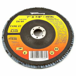 Forney 7 in. D X 7/8 in. Zirconia Flap Disc 60 Grit 1 pc