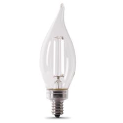 Feit White Filament BA10 E12 (Candelabra) Filament LED Bulb Daylight 40 Watt Equivalence 2 pk