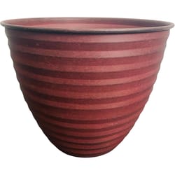 Robert Allen Woodsdale Ironstone 12 in. W Metal Planter Red