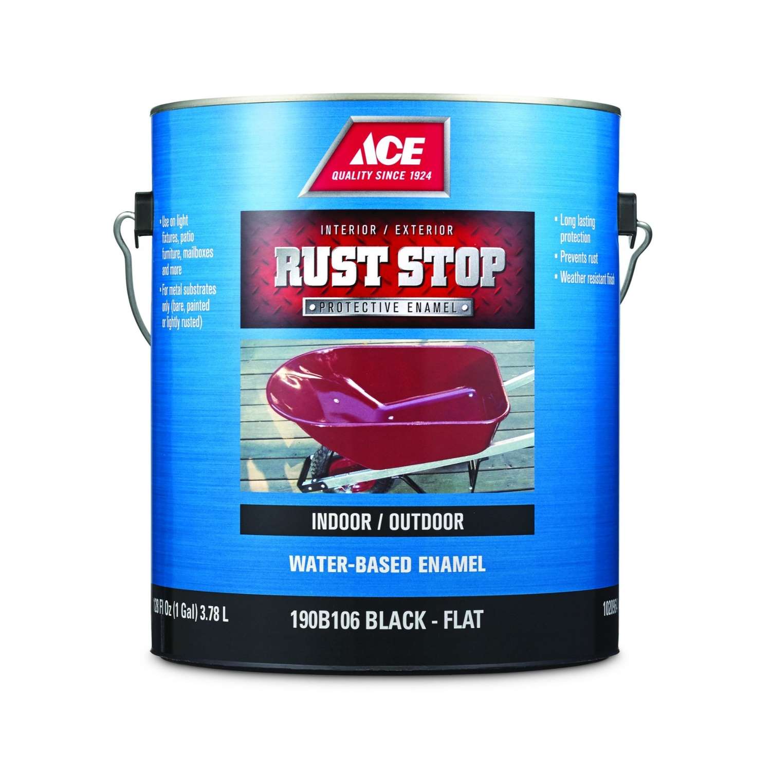 Ace Rust Stop Indoor / Outdoor Flat Black Water-Based Enamel Rust ...