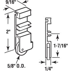Prime-Line 5/8 in. Dia. x 5/8 in. L Aluminum/Steel Roller Assembly 2 pk