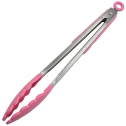 Chef Craft Premium Pink Silicone/Stainless Steel Tongs