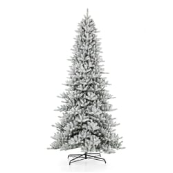 Glitzhome 11 ft. Slim 950 ct Snow Flocked Slim Fir Christmas Tree
