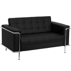 Flash Furniture Hercules Lesley Black Faux Leather Contemporary Loveseat