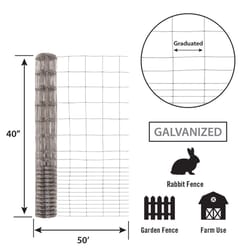 Garden Craft 40 in. H X 50 ft. L Galvanized Steel Welded Wire Fence