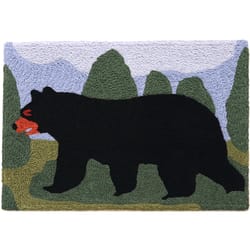 Jellybean 20 in. W X 30 in. L Multicolored Black Bear in Mountains Polyester Accent Rug