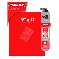 Diablo 9 in. L X 11 in. W 400 Grit Aluminum Oxide Sanding Sheet 4 pk
