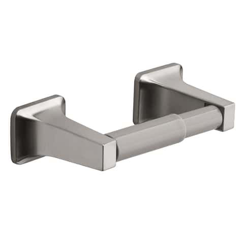 BWE Brushed Nickel Freestanding Double Post Toilet Paper Holder with Storage  in the Toilet Paper Holders department at