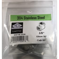 Smith-Cooper 3/8 in. FPT X 3/8 in. D FPT Stainless Steel 90 Degree Elbow