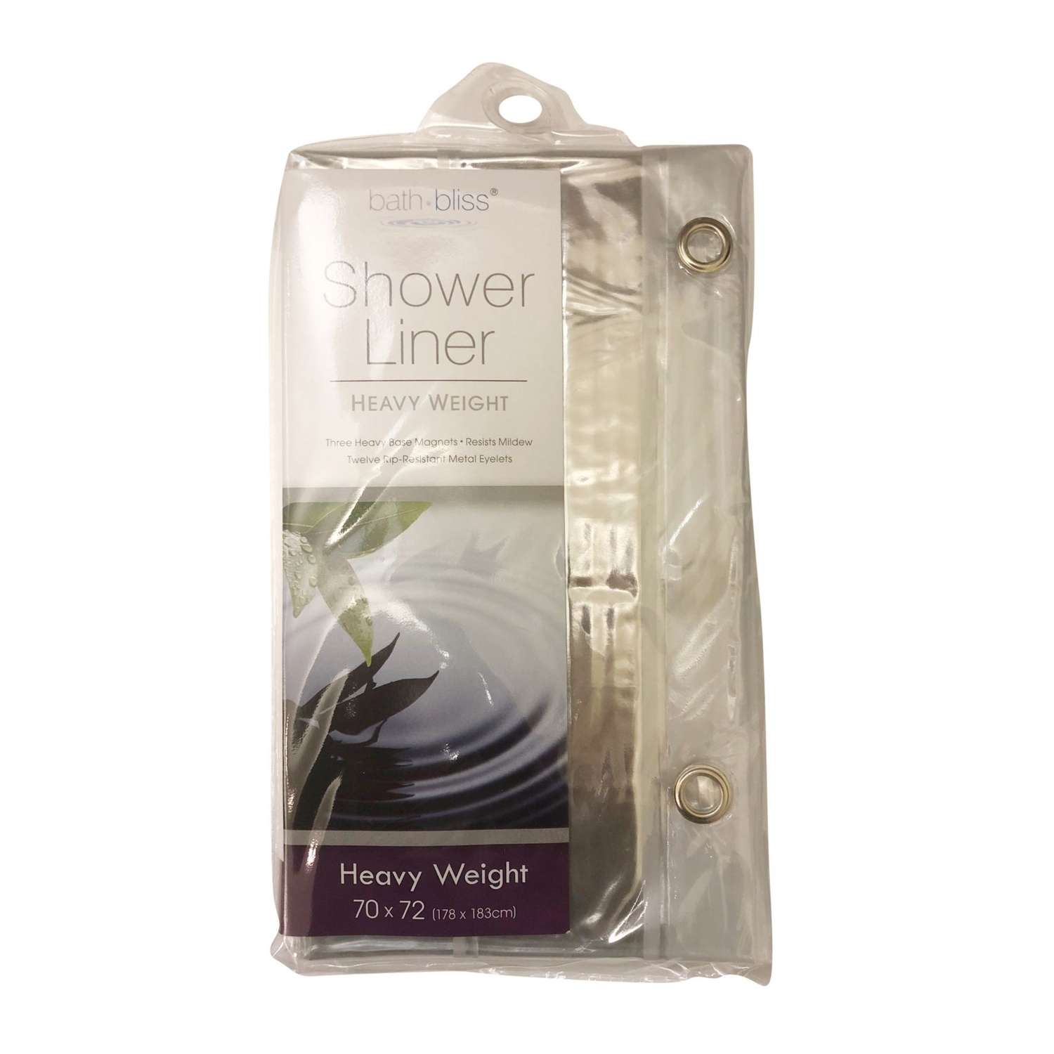 Bath Bliss 72 in. H X 70 in. W Clear Shower Curtain Liner PVC Ace