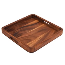 Kalmar Home Brown Acacia Wood Square Serve Tray 1 pk