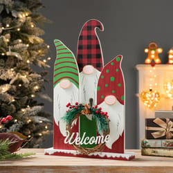 Glitzhome Multicolored Gnome Family Table Decor 18 in.