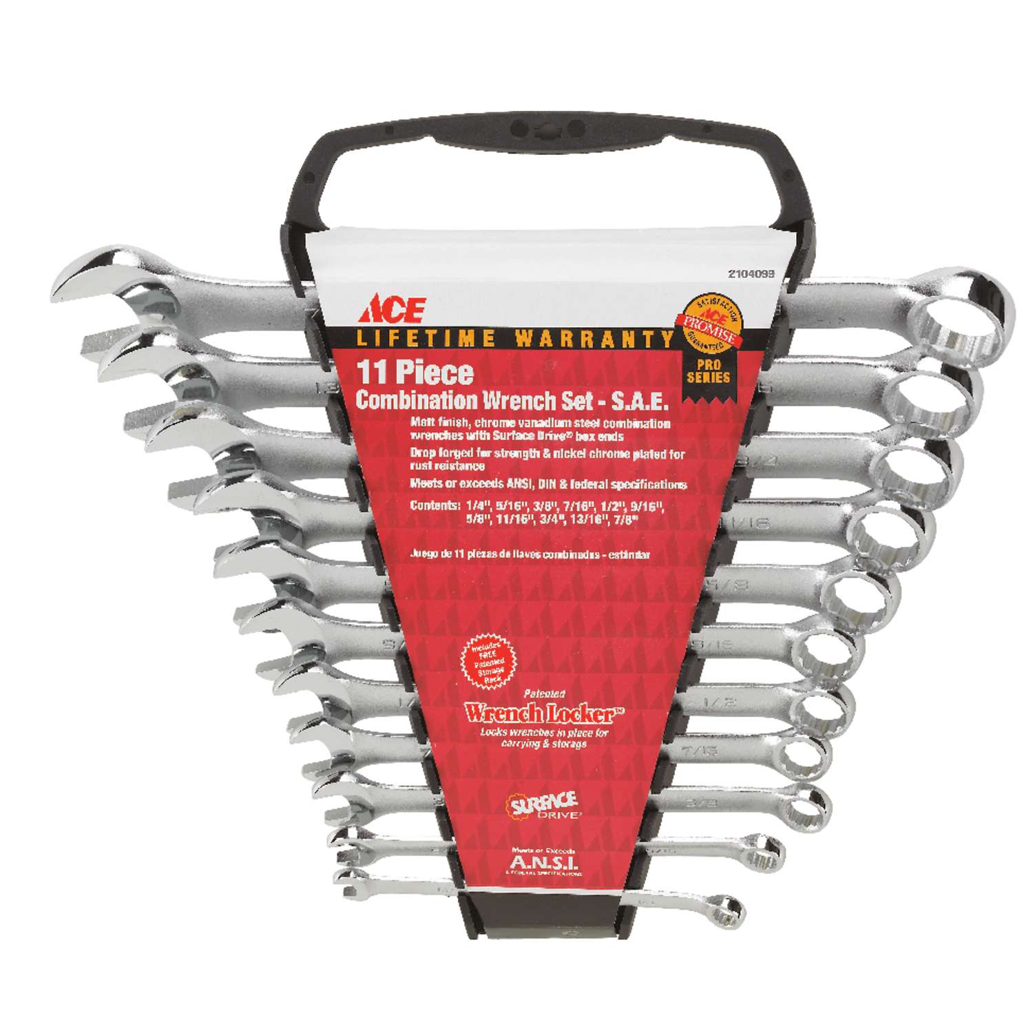 Ace Wrench Locker Multiple S SAE Wrench Set 11.6 in. L 11 pc Ace Hardware