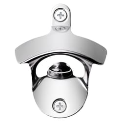 HIC Kitchen Silver Chrome Plated Steel Manual Wall Mount Bottle Opener