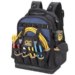 CLC 13 in. W X 18 in. H Ballistic Polyester Backpack Tool Bag 38 pocket Black/Blue 1 pc