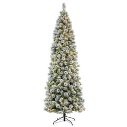 Glitzhome 9 ft. Pencil LED 500 ct Pine Artificial Christmas Tree
