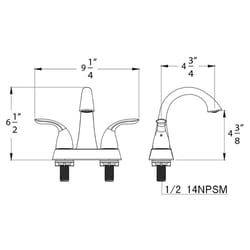 Huntington Brass Trend Satin Nickel Transitional Centerset Bathroom Sink Faucet 4 in.