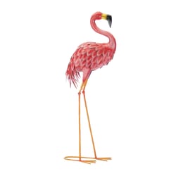 Summerfield Terrace Metal Pink 34.5 in. Forward Flamingo Statue