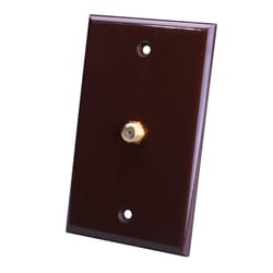 Ace Brown 1 gang Plastic Coaxial Wall Plate 1 pk