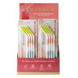 Krumbs Kitchen Multicolored Silicone Drinking Straws