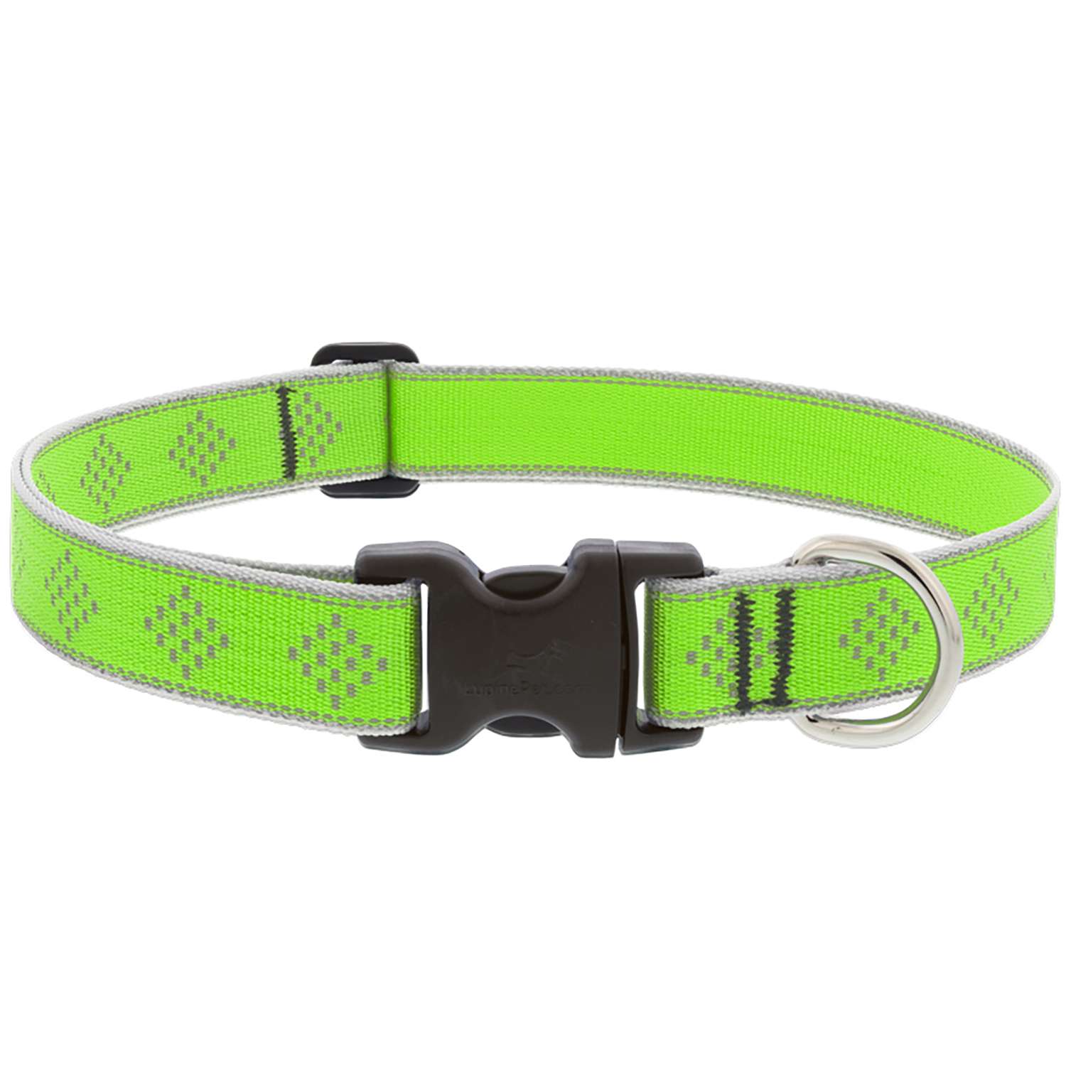 Lupine Pet Reflective Green Diamond Nylon Dog Adjustable Collar Ace
