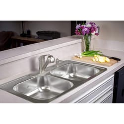 Franke Kindred Stainless Steel Top Mount 33 in. W X 19 in. L Two Bowls Kitchen Sink